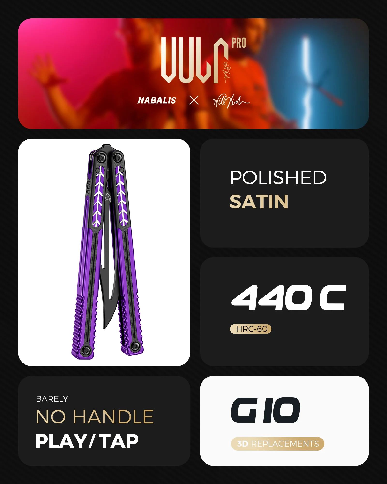 Vulp Pro V2 Trainer G10 & 7075 AL Handle - Nabalis x Will Hirsch - Image 3